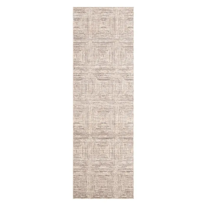 Traversa Oriental Weavers Crescent 148-RD9-L, 80 x 250 cm, poliester, bej + maro, dreptunghiulara