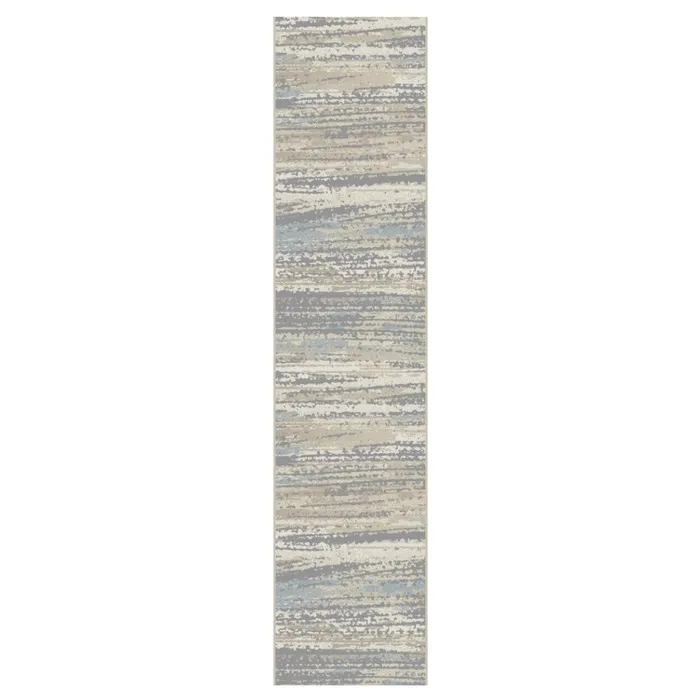 Traversa Saga O 03ESE 1K, 80 x 250 cm, polipropilena heat-set + poliester, roz + gri + albastru, dreptunghiulara