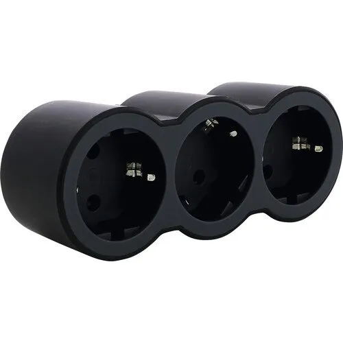 Triplu stecher Legrand RevOlution 3 prize, negru, montare aparenta