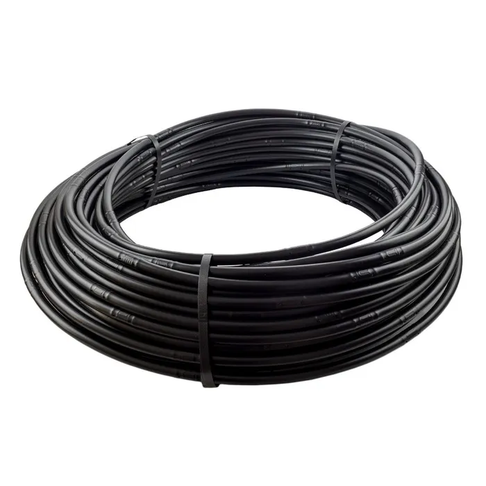 Tub pentru irigatii prin picurare, Aquafix, 0.9 mm, D 16 mm, distanta orificii 40 cm, 2l/h, rola 100 m