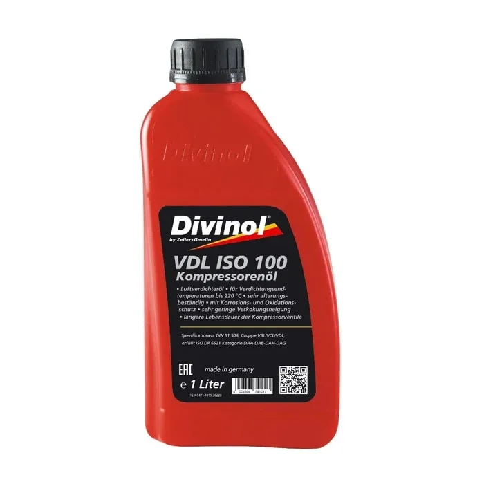 Ulei compresor, Divinol, VDL ISO 100, 1 litru, rezistenta termica ridicata, lubrifiere eficienta