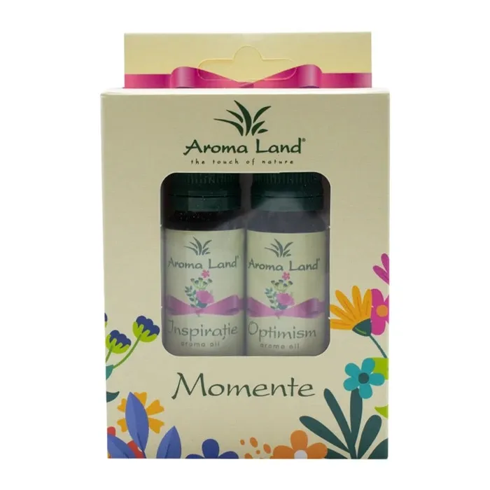 Ulei parfumat aromaterapie, Aroma Land, Inspiratie si Optimism, aloe vera + vanilie / lavanda + salvie, 10 ml, set 2 bucati