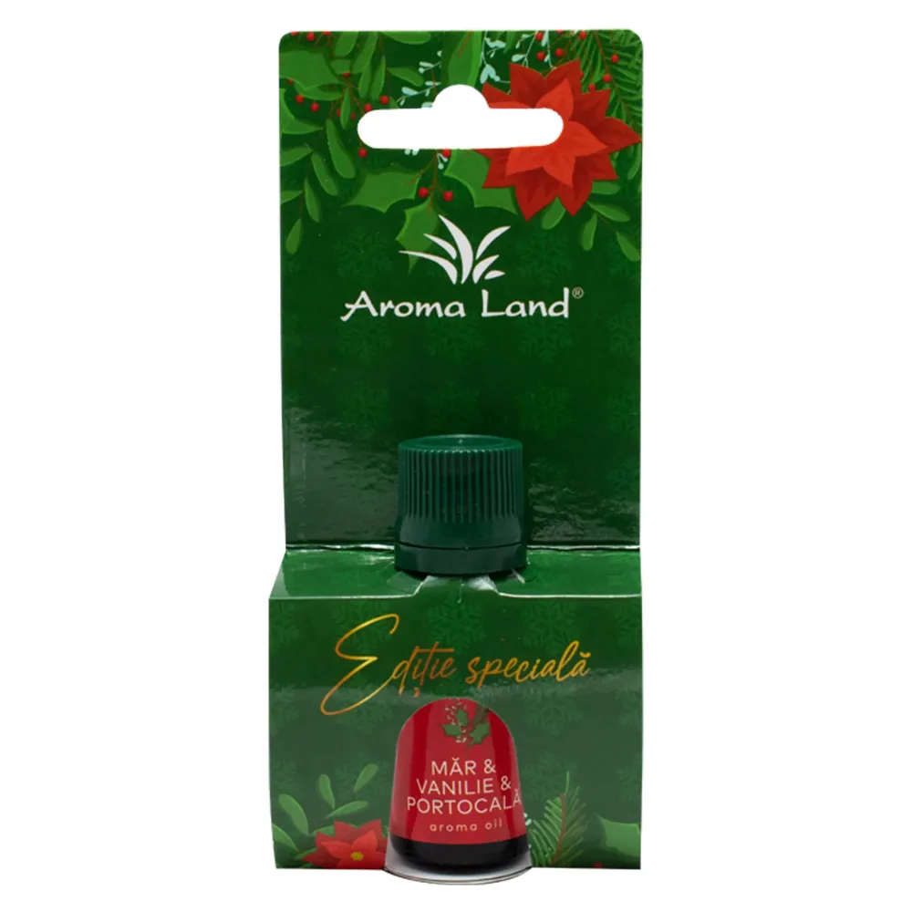 Ulei parfumat aromaterapie, Pack 1 Mix Aroma Land, editia de Craciun, mar + vanilie + portocala, 10 ml