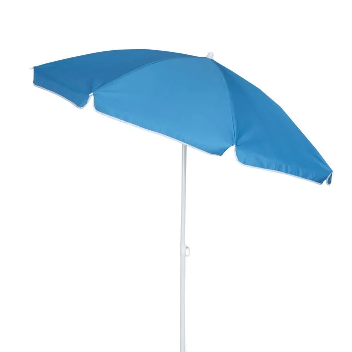 Umbrela soare de plaja / gradina, Sunny, rotunda, structura metal, albastra, D 160 cm
