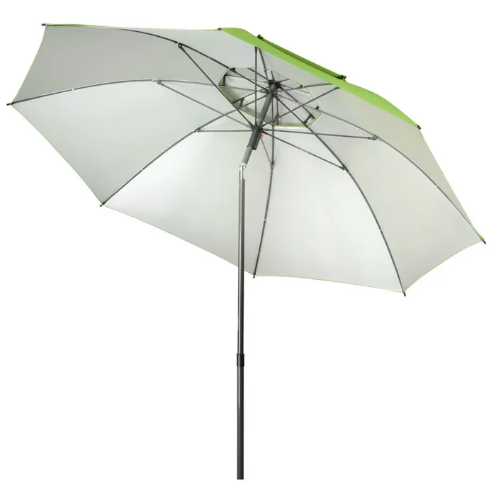 Umbrela soare de terasa / gradina, Windprofi, rotunda, structura metal, verde, D 200 cm — imaginea 2