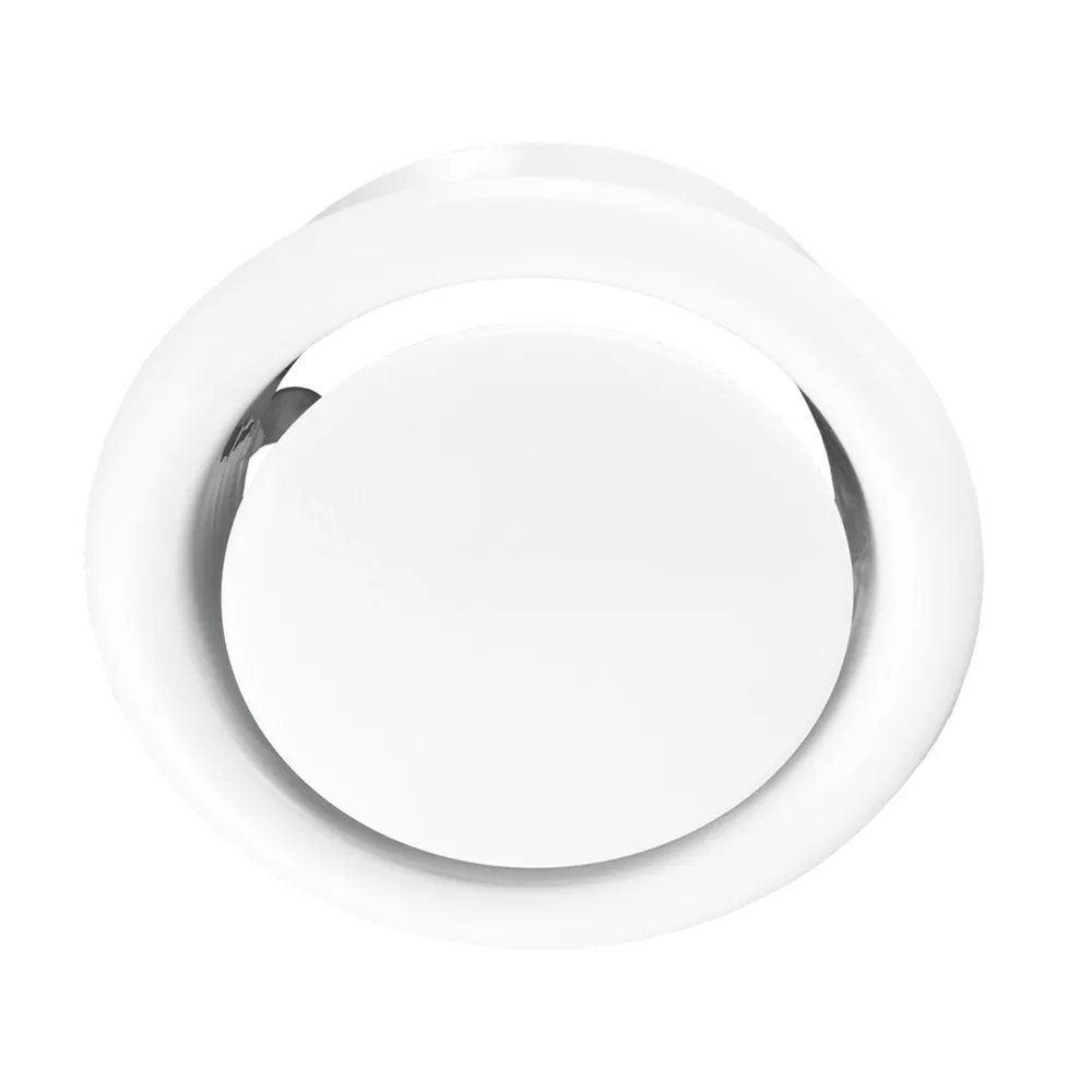 Valva aer, debit reglabil, metal, Ø 12.5 cm, alba