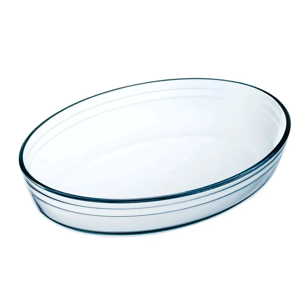 Vas termorezistent 345BN, sticla termica, oval, transparent, 30 x 21 x 6 cm, fara capac