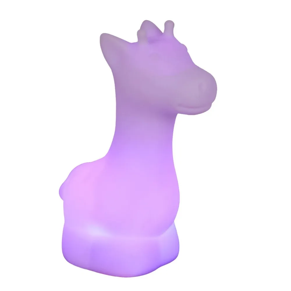 Veioza LED RGB Hoff Girafa, 7 moduri de iluminare, alb, modern