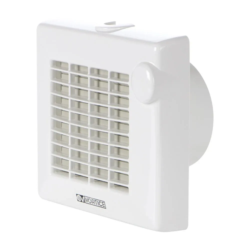 Ventilator baie, axial, Vortice Punto M 120/5" AT, cu timer, cu jaluzele automate, plastic, IPX4, 20 W, 2100 RPM, 175 mc/h, D 120 mm
