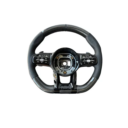 Volan sport piele perforata si carbon compatibil cu modelele Mercedes 2010-2021 Produs compatibil - nu este OEM