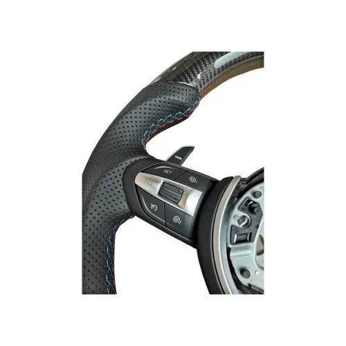 Volan sport piele si carbon compatibil cu modelele BMW Seria 1 F20,F21 Seria 2 F22,F23,F45,F87 Seria 3 F30,F31,F34 Seria 4 F32,F33,F36,F82,F83 X5 - F15 X3 - F25 — imaginea 3
