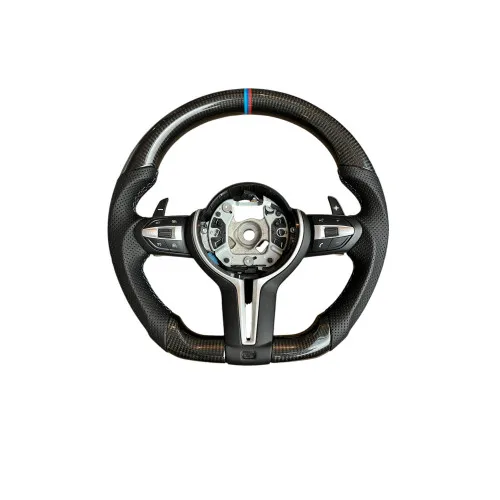 Volan sport piele si carbon compatibil cu modelele BMW Seria 1 F20,F21 Seria 2 F22,F23,F45,F87 Seria 3 F30,F31,F34 Seria 4 F32,F33,F36,F82,F83 X5 - F15 X3 - F25