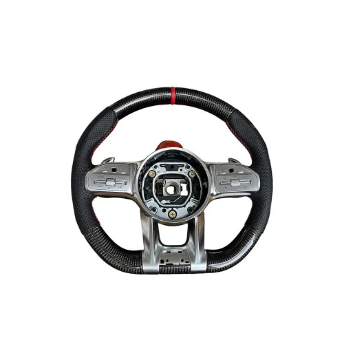 Volan sport piele si carbon compatibil cu modelele Mercedes 2011-2021 Produs compatibil - nu este OEM