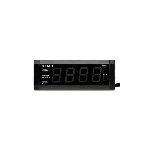 Voltmetru 3 in1 12-24V cu ceas si termometru — imaginea 4