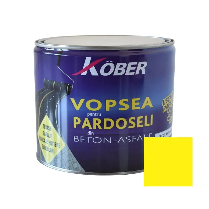 Vopsea acrilica pentru beton Kober, interior / exterior, galben V801023, 2.5 L