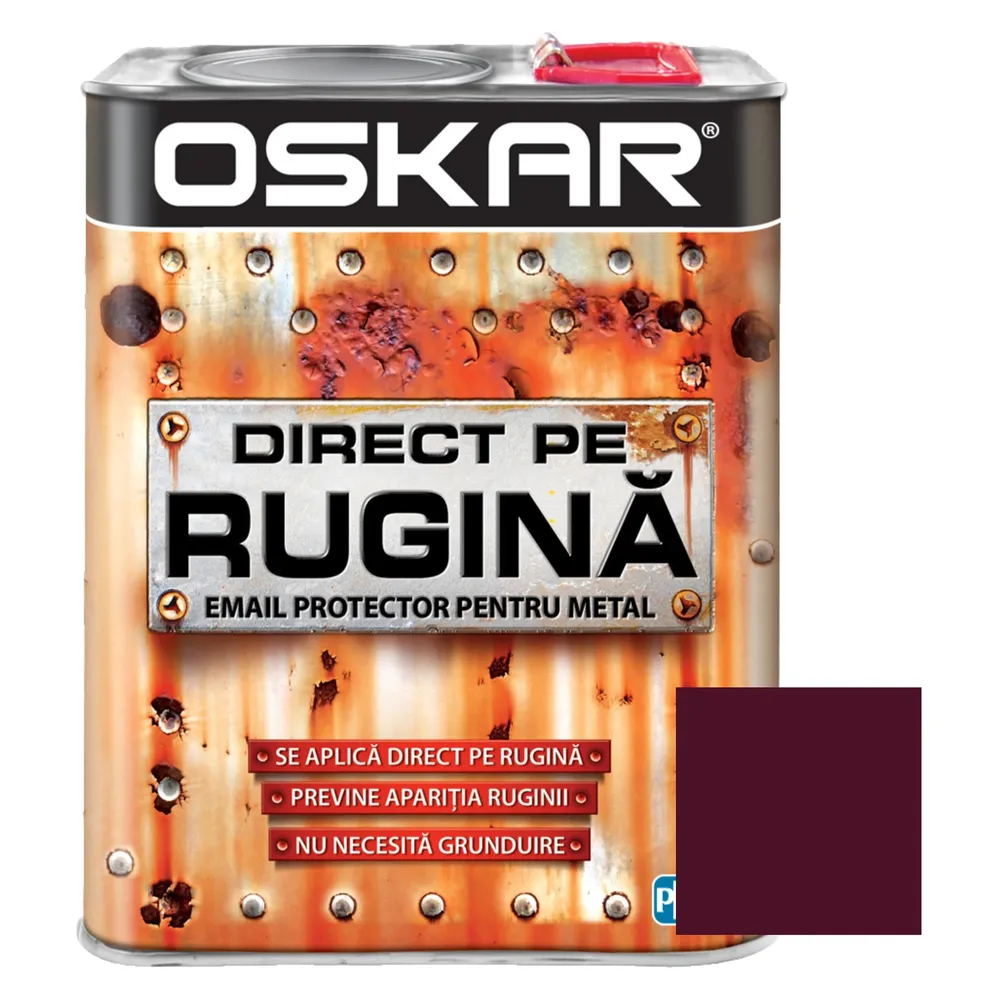 Vopsea alchidica Oskar Direct pe rugina, interior / exterior, visiniu lucios, 2.5 L