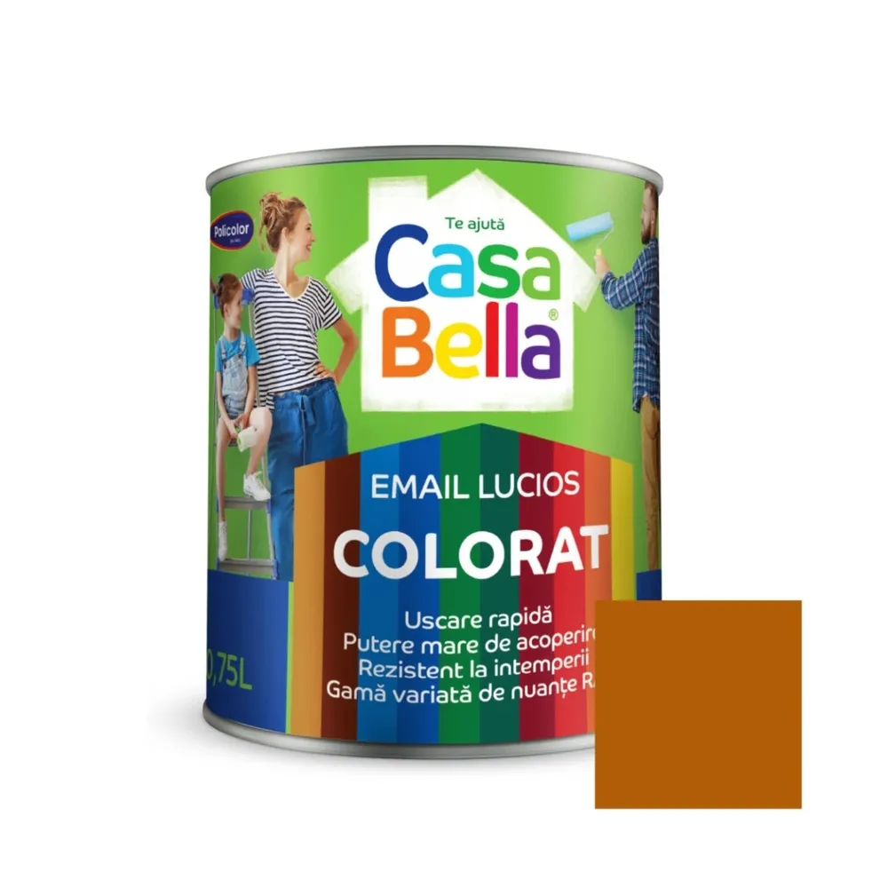 Vopsea alchidica pentru lemn / metal, Casabella, interior / exterior, ocru, 0.75 L