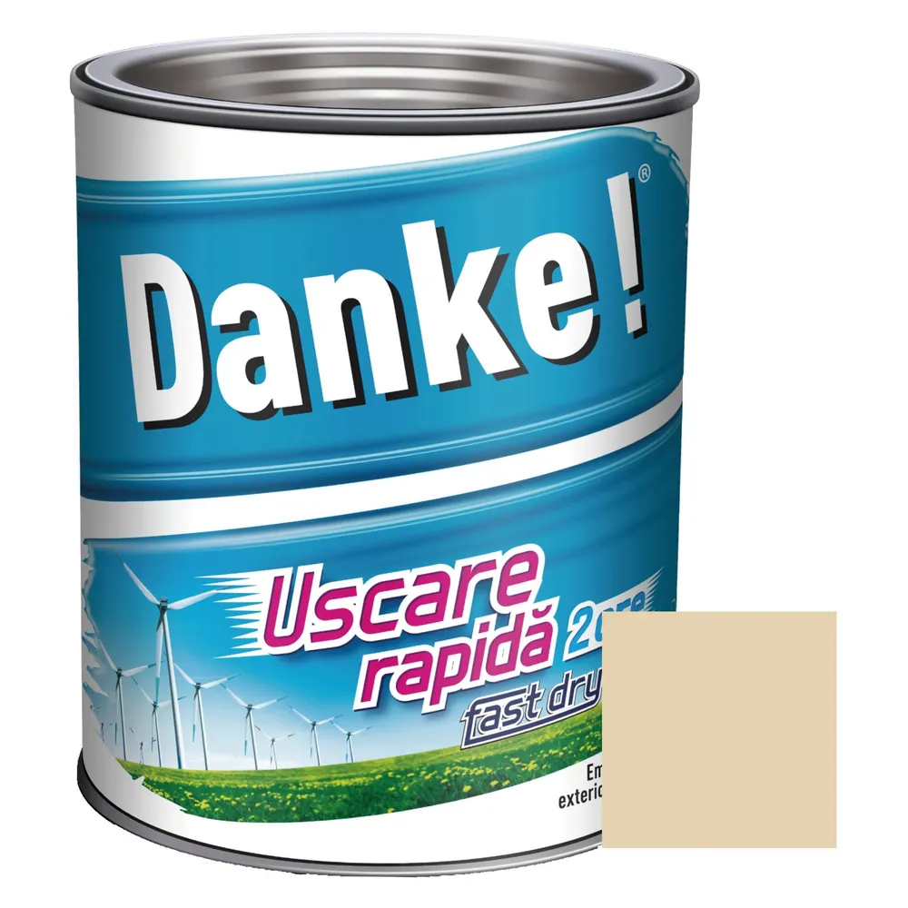 Vopsea alchidica pentru lemn / metal, Danke! Uscare Rapida, interior / exterior, crem, 0.75 L