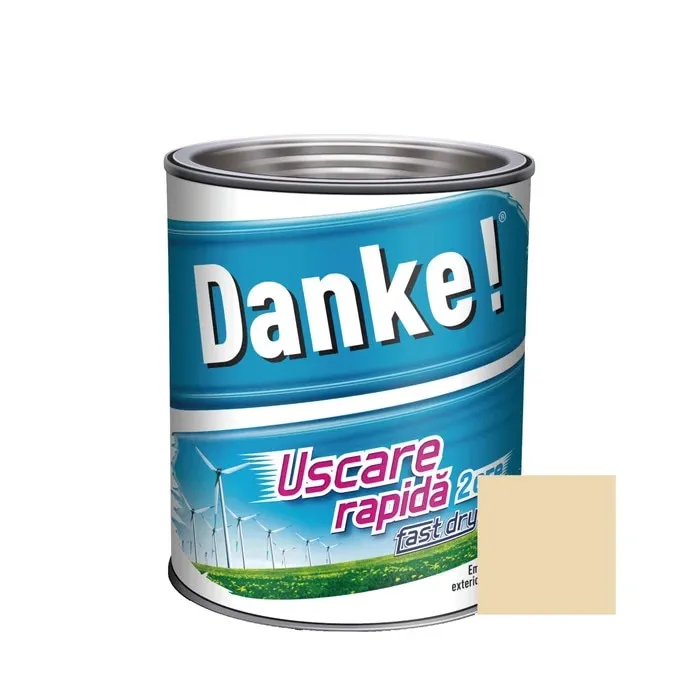 Vopsea alchidica pentru lemn / metal, Danke! Uscare Rapida, interior / exterior, crem, 2.5 L