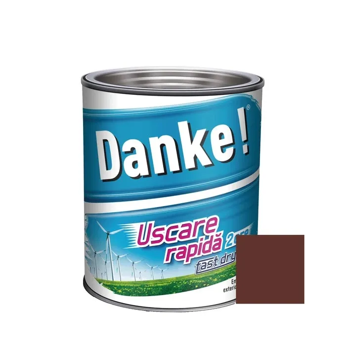 Vopsea alchidica pentru lemn / metal, Danke! Uscare Rapida, interior / exterior, maro roscat, 2.5 L