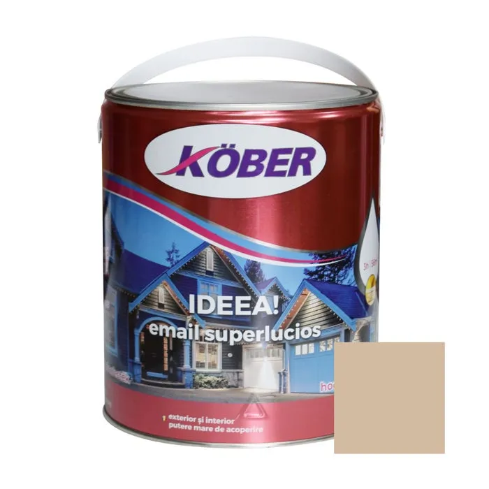 Vopsea alchidica pentru lemn / metal, Kober Ideea, interior / exterior, bej, 4 L