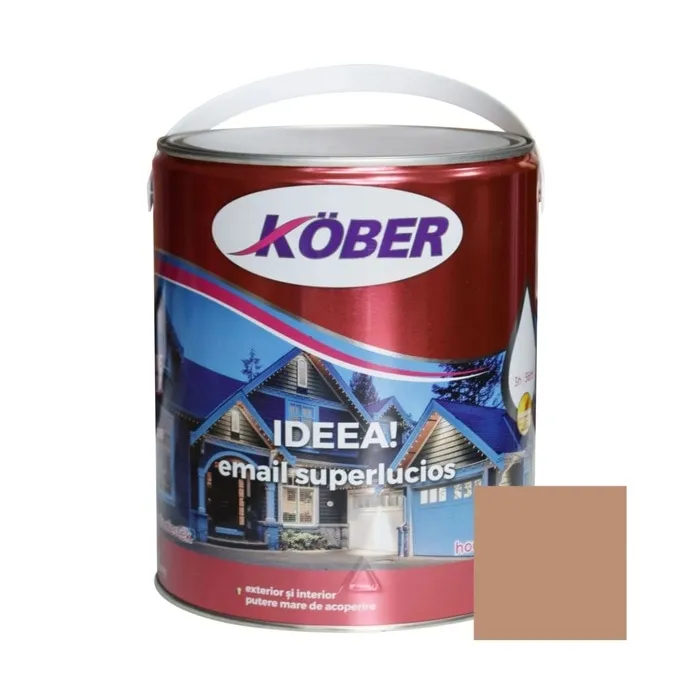 Vopsea alchidica pentru lemn / metal, Kober Ideea, interior / exterior, cafeniu, 4 L