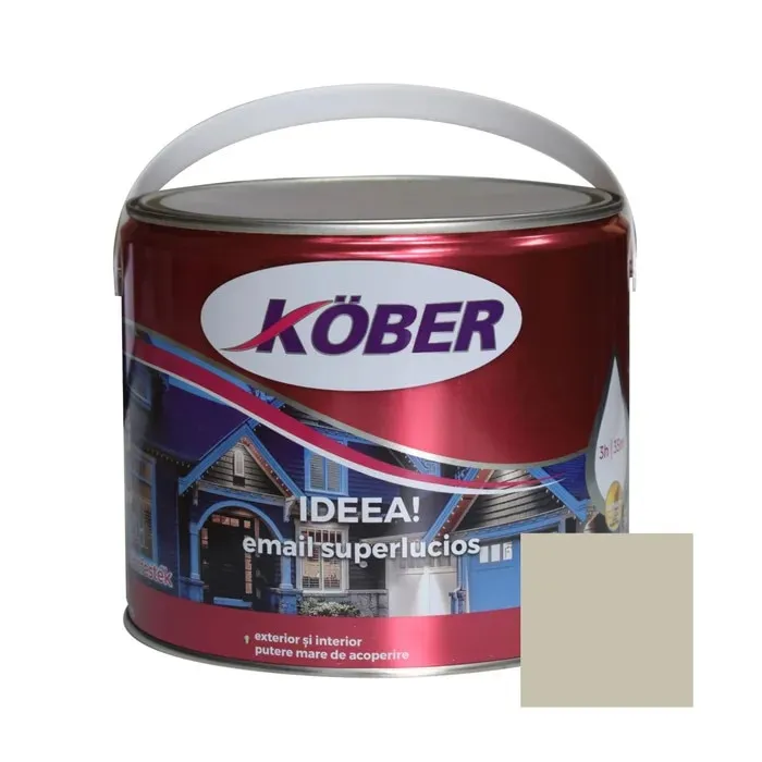Vopsea alchidica pentru lemn / metal, Kober Ideea, interior / exterior, crem, 2.5 L
