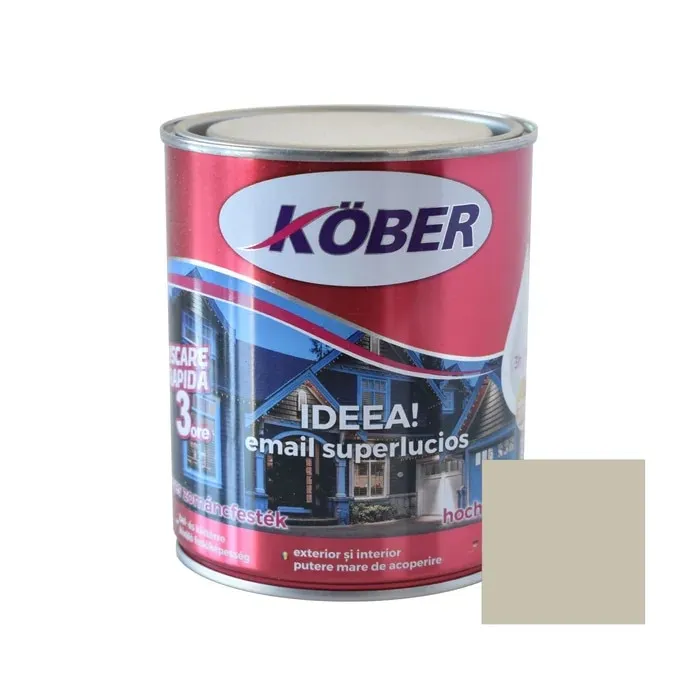 Vopsea alchidica pentru lemn / metal, Kober Ideea, interior / exterior, crem ivoire, 0.75 L