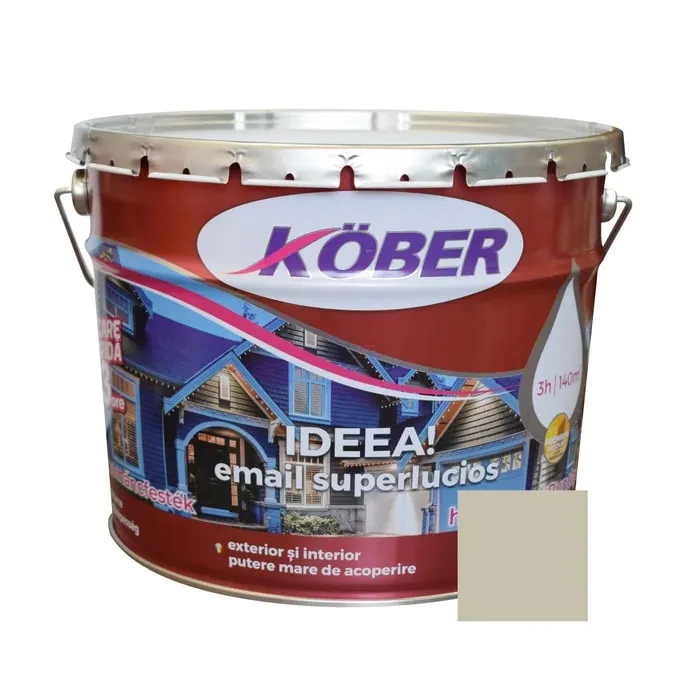 Vopsea alchidica pentru lemn / metal, Kober Ideea, interior / exterior, crem ivoire, 10 L