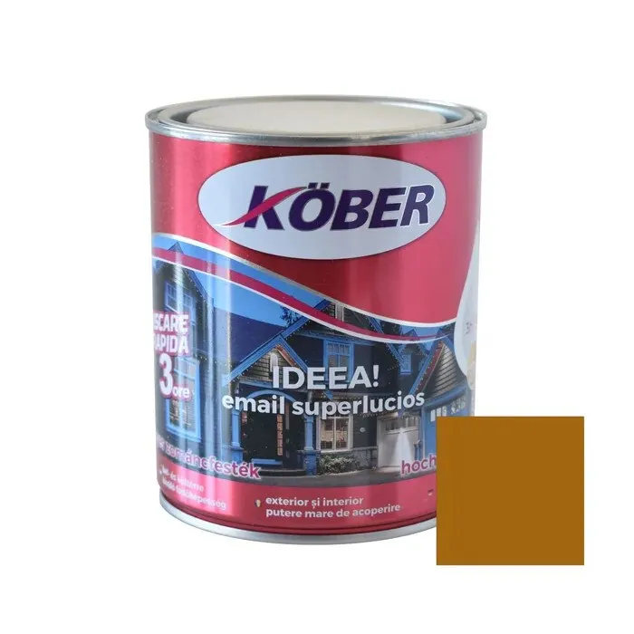 Vopsea alchidica pentru lemn / metal, Kober Ideea, interior / exterior, ocru, 0.75 L