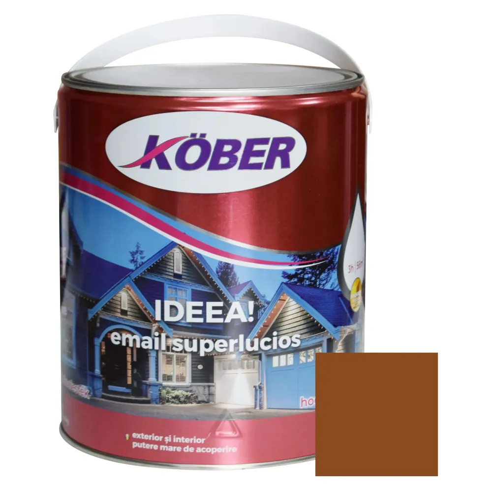 Vopsea alchidica pentru lemn / metal, Kober Ideea, interior / exterior, ocru, 4 L