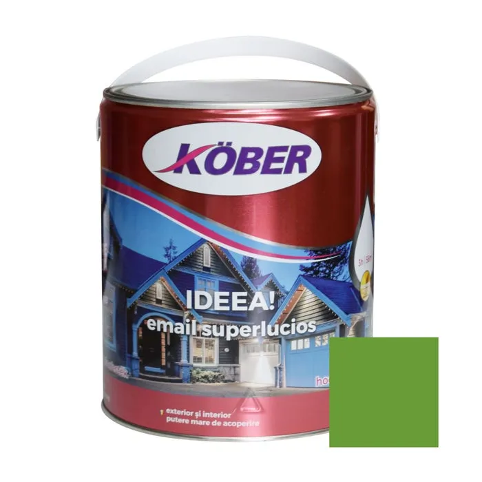 Vopsea alchidica pentru lemn / metal, Kober Ideea, interior / exterior, verde deschis, 4 L