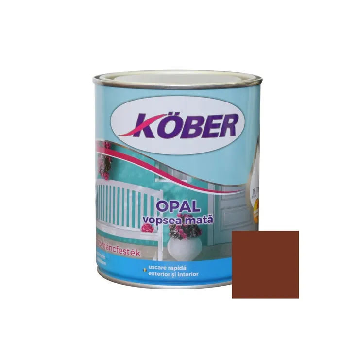 Vopsea alchidica pentru lemn / metal, Kober Opal, interior / exterior, maro ciocolata, 2.5 L