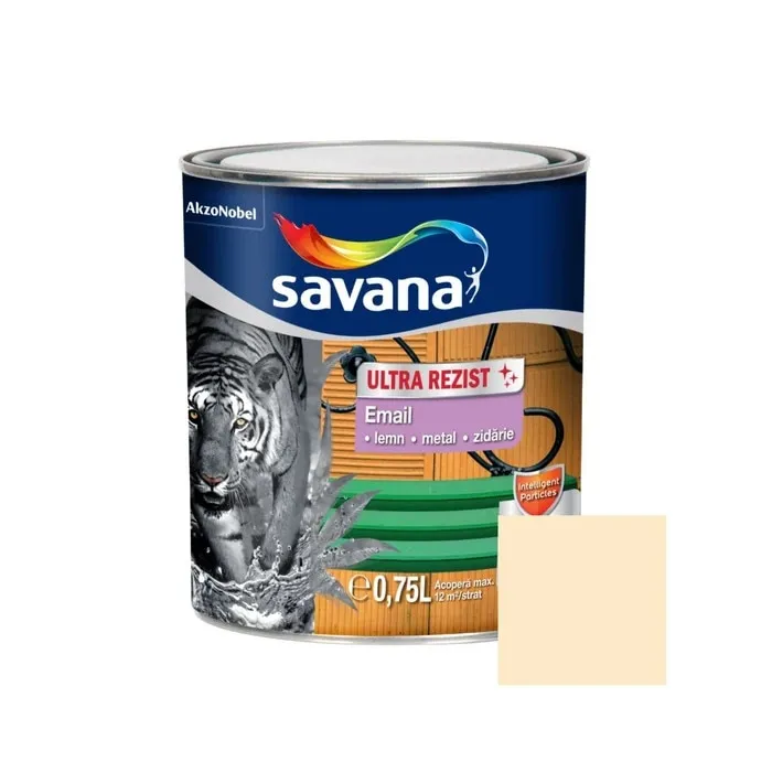 Vopsea alchidica pentru lemn / metal, Savana Ultra Rezist, interior / exterior, crem, 0.75 L