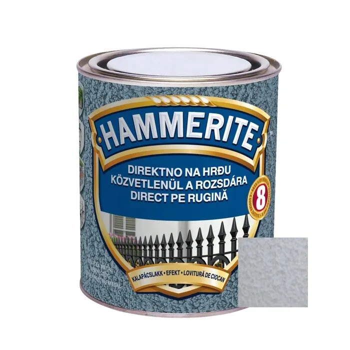 Vopsea alchidica pentru metal Hammerite - lovitura de ciocan, interior / exterior, argintiu, 2.5 L