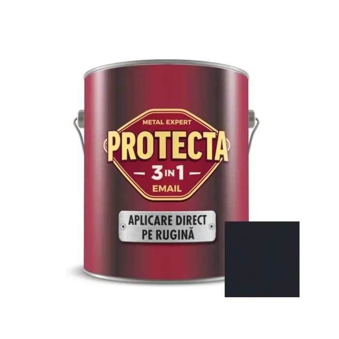 Vopsea alchidica pentru metal, Protecta 3 in 1 direct pe rugina, interior / exterior, gri antracit, 2.5 L