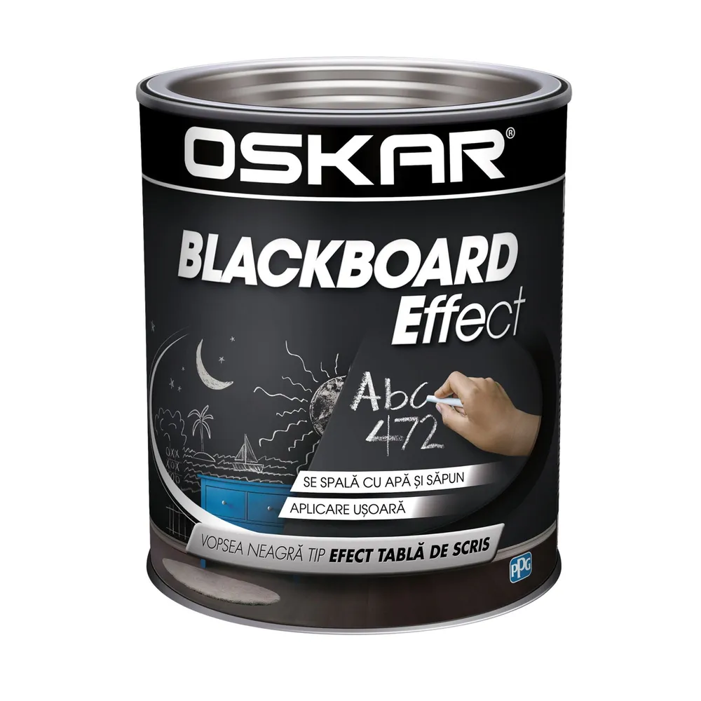 Vopsea decorativa Oskar, 1 L, efect tabla de scris, negru