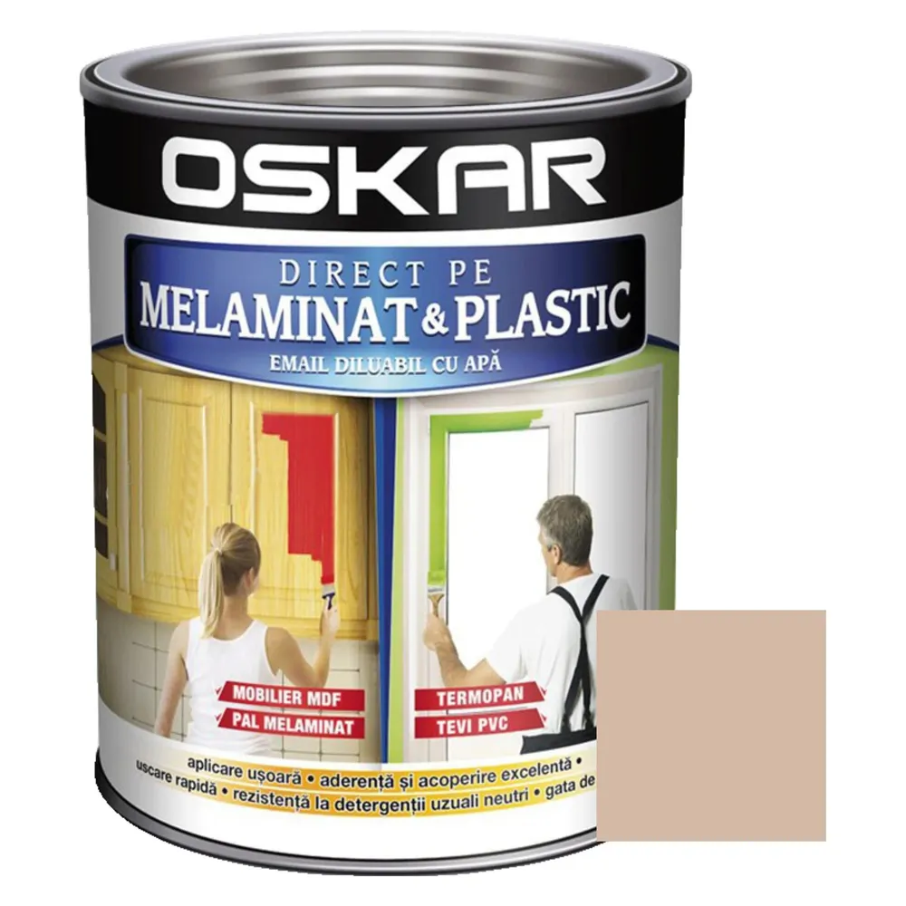 Vopsea Direct pe melaminat si plastic Oskar, interior, crem inchis / caramel, 0.6 L