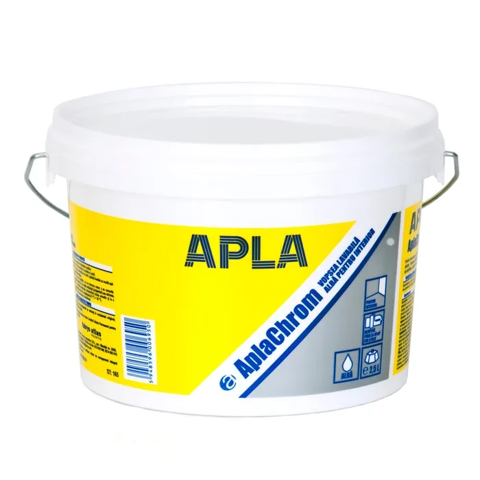 Vopsea lavabila interior, Aplachrom, alba, 2.5 L