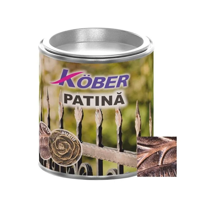 Vopsea patinata pentru metal Kober, interior / exterior, cupru, 0.2 L