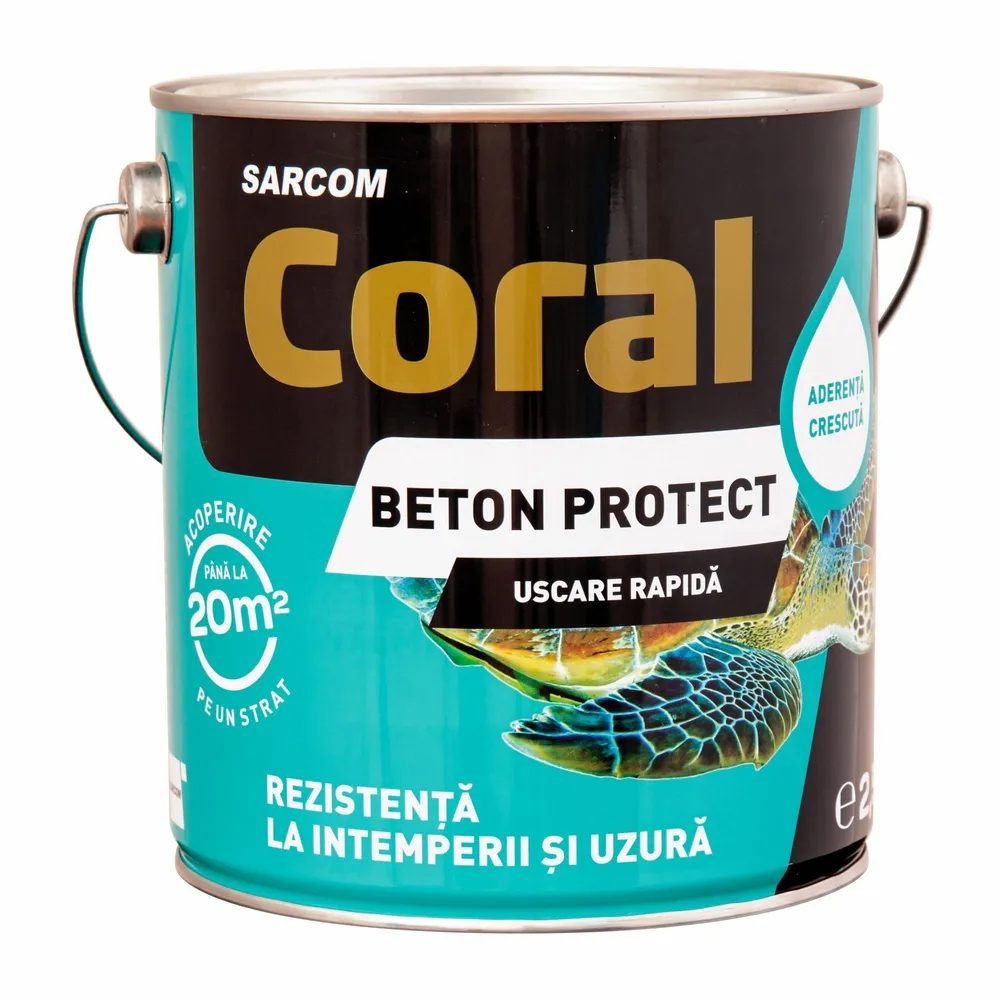 Vopsea pe baza de solvent Coral Beton Protect, gri antracit, aspect mat, 2.5 L