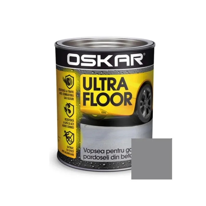 Vopsea pentru beton, Oskar Ultra Floor, interior / exterior, cement grey, 0.75 L
