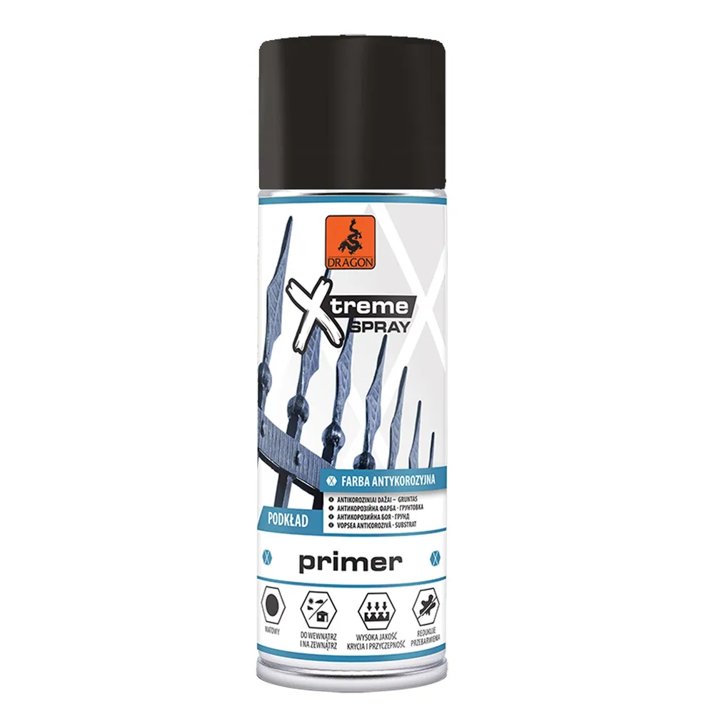 Vopsea spray Dragon Xtreme, anticoroziv, negru, mat, 400 ml
