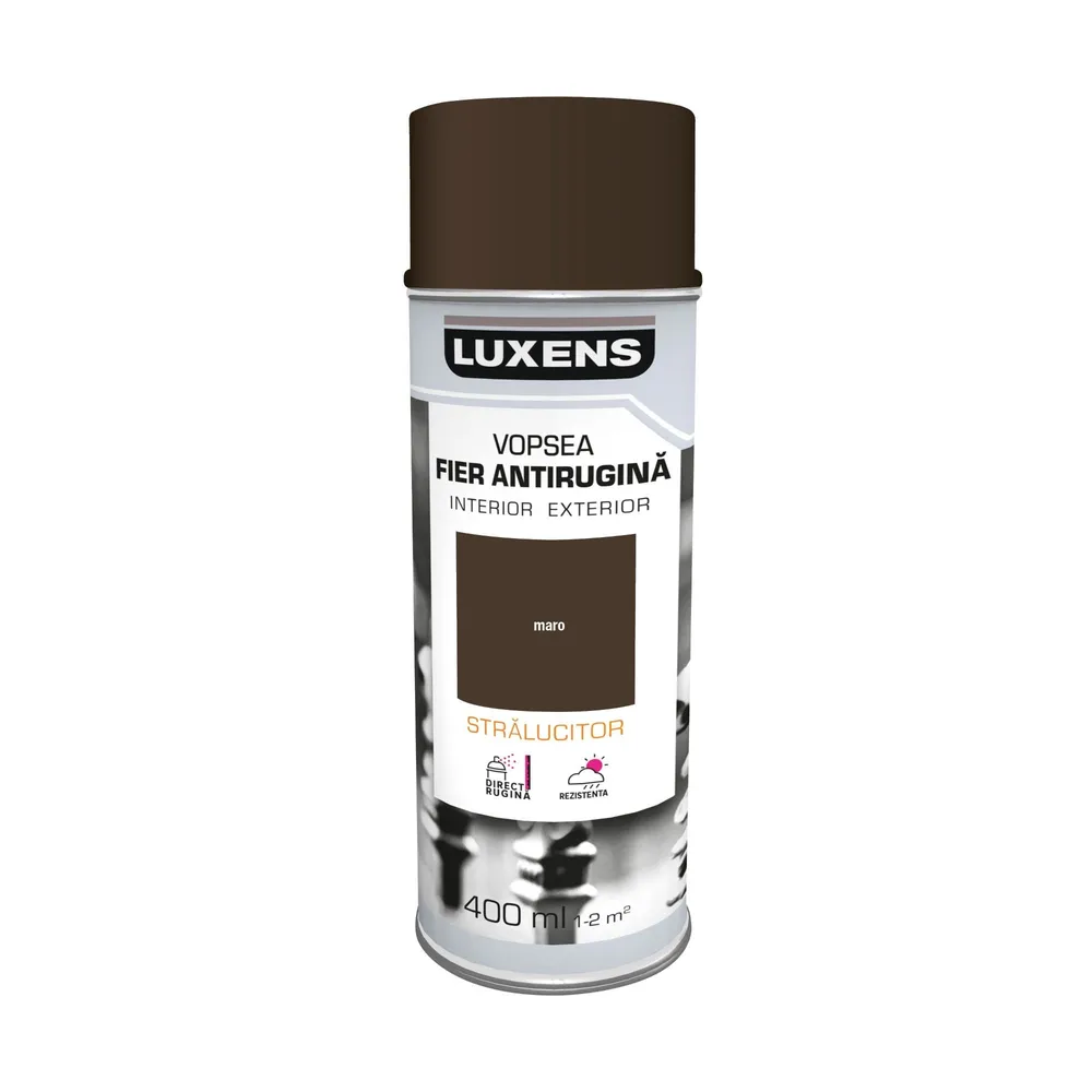 Vopsea spray Luxens, antirugina, maro ciocolata, lucios, 400 ml