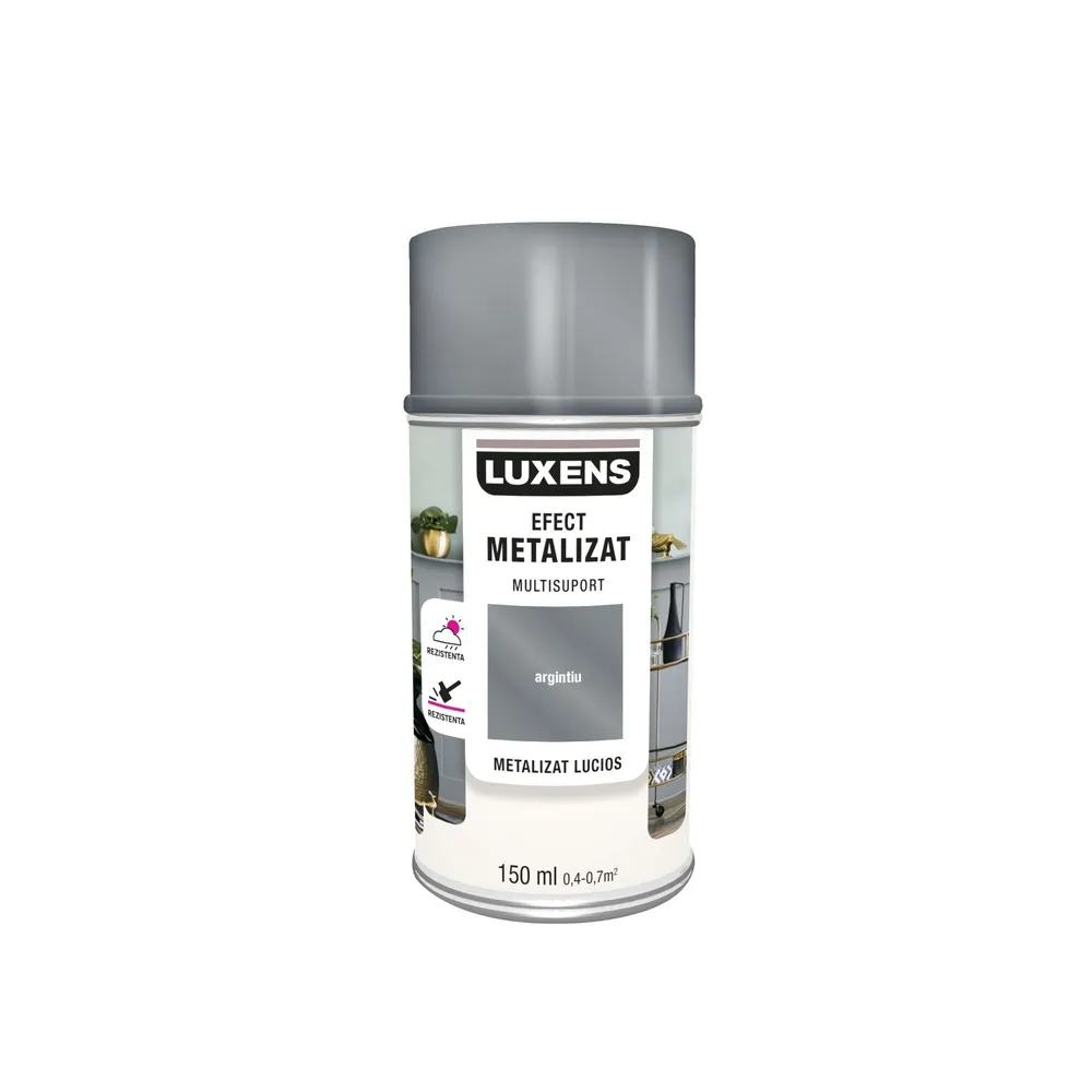 Vopsea spray Luxens, decorativa, argintiu, metalizat lucios, 150 ml