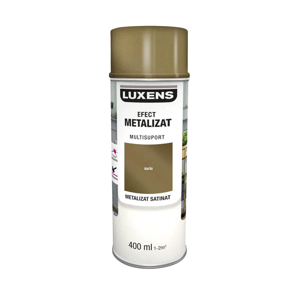 Vopsea spray Luxens, decorativa, auriu, metalizat satinat, 400 ml