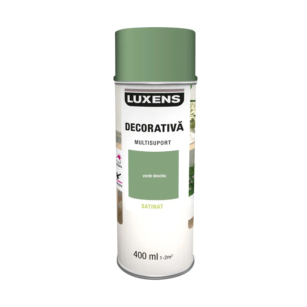 Vopsea spray Luxens, decorativa, verde deschis, satinat, 400 ml