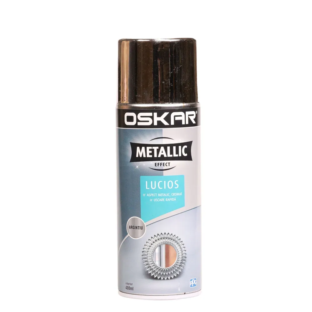 Vopsea spray Oskar Metallic Effect, argintiu, lucios, 400 ml