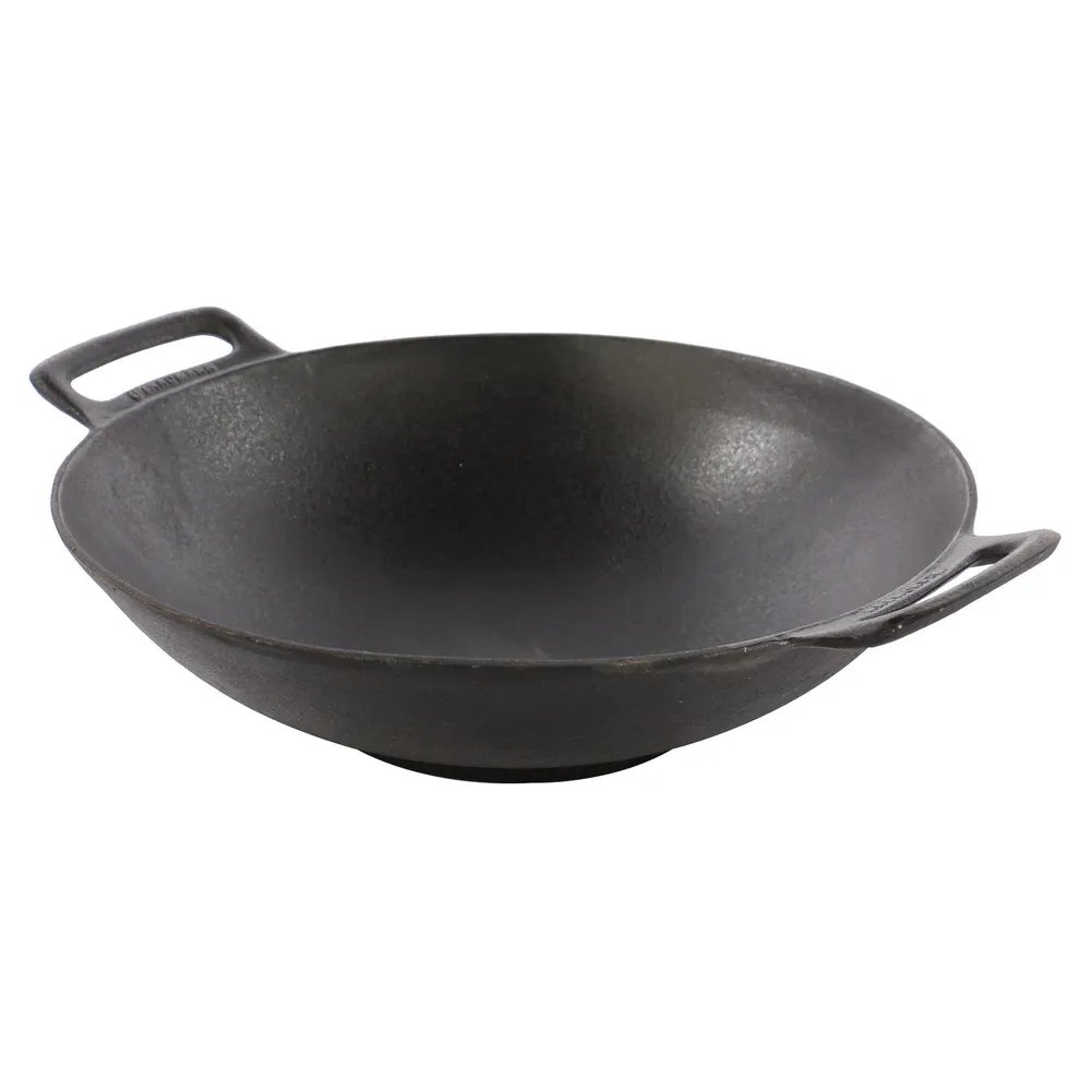Wok pentru gratar Landmann, fonta, negru, D 37 cm